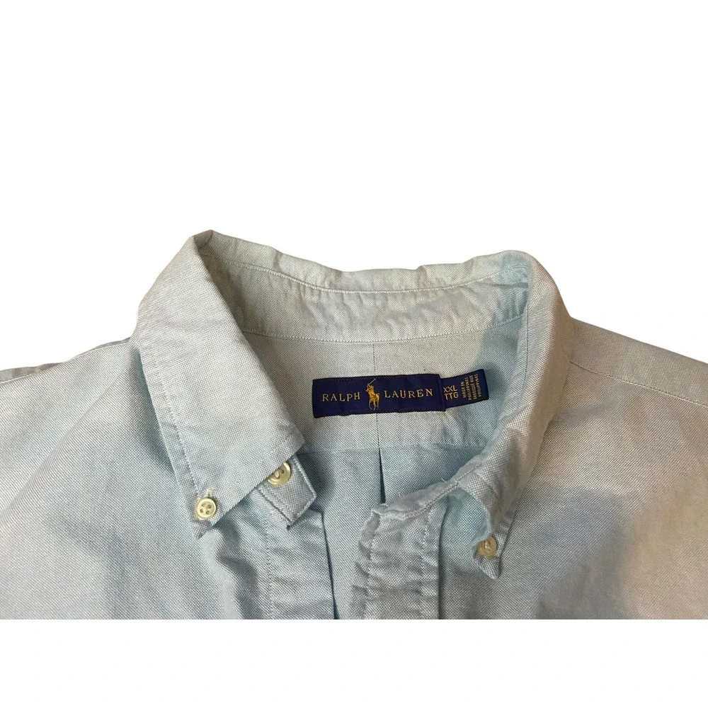 Polo Ralph Lauren Mens XXL Short Sleeve Chambray Shirt Bundle Green Blue Button